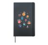 Planetary System Kids Planets Outer Space Knowledge Science Hardcover Journal, Black