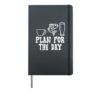 Plan For Day Coffee Fishing Funny Fisherman Angler Dad Men Hardcover Journal, Black