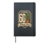 Plant Dad Level 60 Retro Shield Crest 60th Birthday Gift Hardcover Journal, Black