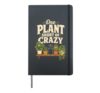 Plant Lover Gift One Plant Short Of Crazy Funny Retro Hardcover Journal, Black
