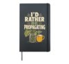 Plant Lover I'd Rather Be Propagating Retro Line Art Hardcover Journal, Black