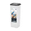 Plastic Bread Bin Storage Container with Lid, Clear/Gray