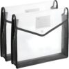 Plastic Expanding File Folders 2 Pack A4 File Folder Envelopes Letter Size Document Organizer Supplies with Closure for Classroom Office Black Horizontal