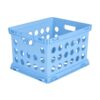 Plastic File Crate with Through Handles, Stackable Storage Bin Fits Letter & Legal-Sized Hanging Files, Versatile Organizer for Office & Dorm, Blue