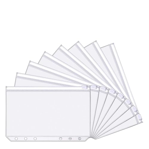 Plastic Folders, 6.5 x 4.4 Inch 6 Ring Holes Water Resistant Tear Resistant Translucent Design Folders,Water Resistant Tear Resistant Plastic Pocket Folders for Office Home Indoor Daily Use,12