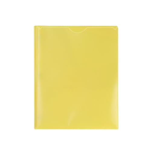 Plastic Folders with Pockets, Long-Lasting Tear-Resistant Multifunctional Easy to Maintain Folder with 2 Pocket and 3 Prongs,Lightweight Portable Folder for Filing Cabinet Office Business (Yellow)