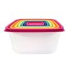 Plastic Food Storage Containers with Lids 14 Piece Nesting Meal Prep Set Stackable Colorful Rainbow Leftover Storage Containers BPA Free Clear