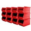 Plastic Storage Bins, Hanging, Stackable, Storage Organizer Bin for Warehouses, Workshops 9-Inch x 5-Inch x 5-Inch, Red, 12-Pack