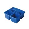 Plastic Storage Caddy with 3 Compartments and Carrying Handle，Blue
