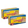 Plastimade Disposable Plastic Sandwich Bags With Fold Close Top 400 Bags, Great For Home, Office, Vacation, Traveling, Sandwich, Fruits, Nuts, Cake, Cookies, Or Any Snacks (24 Packs)