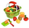 Playkidz: Fruit and Vegetables Basket Pretend Play Kitchen Food Educational Playset with Toy Knife, Cutting Board (32 Pieces of Food Toys)