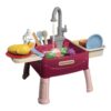 Play Kitchen Sink Automatic Water Cycle System Electric Dishwasher Toy