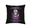 Please Hold I'm NEGOTIATING A Pastry Treaty with Elves Throw Pillow