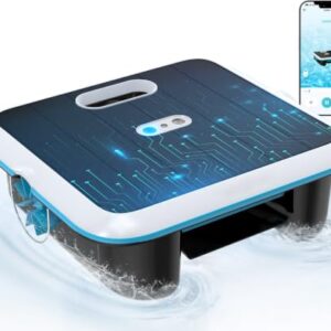 Pleco SK02 Solar Powered Robotic Pool Skimmer, Obsidian Ivory
