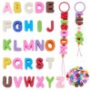PLIGREAT 52 Pcs Large Letter Beads, Colorful Acrylic A-Z Bead for Bag Charm