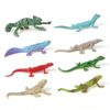 PLIIMONA 8PCS Plastic Lizards, Soft Plastic Reptile Toys for Party Favors Goodie Bags, Terrarium Decorations, Educational Science Project for Boys Girls