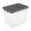 PLODVXB 108 Quart Modular Stacker Storage Bin, Clear Latch Lid, Dark Gray