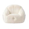 Plush Bean Bag Chair with High Backrest, Ergonomic Floor Lounge Chair,Cream