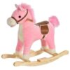 Plush Rocking Horse, Wooden Rockers, Sounds, Moving Mouth and Wagging Tail