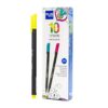 Plus Office – 10 Fine Point Markers 0.4 mm, Ideal for Writing, Painting and Drawing, School Pens with Fine Point, Water-Based Coloured Ink (Neon Yellow)