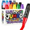 Pmbqifay 15 Colors Jumbo Markers, 15mm Thick Wide Tip Poster Markers Jumbo, Jumbo Acrylic Paint Markers for Poster, Banner Painting Supplie, Rock Painting,Car Markers, Glass, Window, Ceramic ﻿