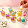 Pocket-Sized Dumpling Keychain with Clickers – Mini Dumpling Squishy Toy, Crisp Click Sounds, Squeeze & Click for Stress Relief, Great Fidget for Adults, Students, Office, 9PCS.