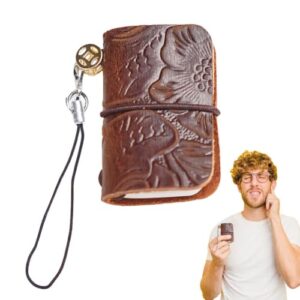 Pocket Notebook Exquisite Patterns Leather Cover Sturdying Small Mini