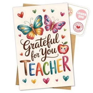 Podagree Grateful for You Teacher Card Teacher's Day, Back to School Cards