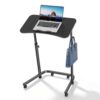 Podium Stand with Wheels, Height Adjustable Mobile Lectern,Tilting Desktop