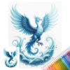 POETRYDRAW Blue Phoenix Full 11CT DIY Stamped Needlework Embroidery Kit