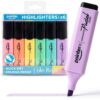Pointer 14-Pack Highlighters - 6 Pastel Chisel Tip and 8 Retractable Gel