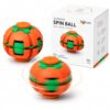 PoKraft 3D Printed Spin Ball Fidget Toy, Press-to-Spin Desk Toy, Ages 14+(Orange)