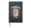 Pomeranian Boy Cute Cartoon for Dog Owners | Mens Pomeranian Hardcover Journal, Black
