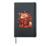 Pomeranian Pom Autumn Fall Leaves Dog Thanksgiving Hardcover Journal, Black