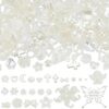 PONABEADIY 1 Box 460pcs Imitation Baroque Pearl Beads Kits Opaque Acrylic Aesthetic Vintage Relief Flower Bow Angel Loose Beads Charms Bulk for Jewelry Making Necklaces Bracelets DIY Craft Supply