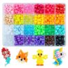 Pony Bead, 600pcs Pony Bead Set: Plastic Beads for Bracelets with Tools & Divided Storage Box, 24 Assorted Styles