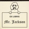 Poodle Peeking Ex Libris Book Stamp, Duo Hand Mount, 1-5/8 Square