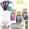 Poola Voidra 24 Sets Mini Composition Notebook and Pencils Gift Set, Back to School Gifts for Students Bulk, Keychains Classroom Favors with Tags Bags Ribbon