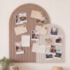 Poola Voidra 2 Set Arched Felt Bulletin Board 35"x 24" &16"x 24" Felt Pin Cork Board for Wall Decor Customizable Adhesive Tiles Wall Panel with 60 Push Pins for Office Home Art Photo Bedroom