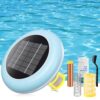 Pool Ionizer Solar Powered,Copper Ionization,Floating Automatic Water Cleaner and Purifier,Up to 65,000 Gal,85% Less Chlorine, Chlorine Free Water,Smart Replacement