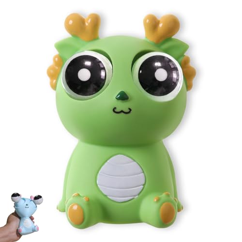 Pop-Out Eye Dragon Squeeze Toy - Stress Relief Sensory Squishy for Adults, Funny Anti-Stress Ball, Ideal Anxiety Toy for Party Favors and Gifts (Green)