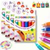 Popcorn Pens,24Pc 3D Magic Puffy Drawing Pens Washable Craft Markers