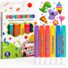 Popcorn Pens, 3D Puffy Bubble Drawing Kit with 6 Vibrant Colors, 3D Relief Art Pen for Kids Crafts, Create Raised Textured Artwork and Fun DIY Projects with Easy-to-Use Magic Popcorn Markers, 1 Pack