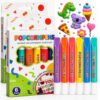 Popcorn Pens, 3D Puffy Bubble Drawing Kit with 6 Vibrant Colors, 3D Relief Art Pen for Kids Crafts, Create Raised Textured Artwork and Fun DIY Projects with Easy-to-Use Magic Popcorn Markers, 2 Pack