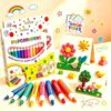 Popcorn Pens, 3D Puffy Bubble Drawing Kit with 6 Vibrant Colors, 3D Relief Art Pen for Kids Crafts, Create Raised Textured Artwork and Fun DIY Projects with Easy-to-Use Magic Popcorn Markers (12Pcs-B)