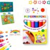 Popcorn Pens, 3D Relief Art Pen, Puffy Popcorn Pens Art，1Box