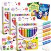 Popcorn Pens,6/12/18PCS 3D Art Popcornpens Puffy for Kids DIY Craft Drawing