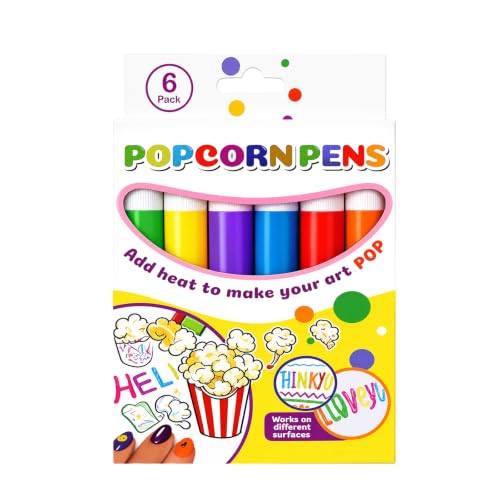 Popcorn Pens 6 Colors Heat Activated 3D Puffy Paint Markers (18)