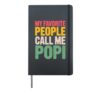 Popi Design For Grandpa From Grandkids Father's Day Popi Hardcover Journal, Black