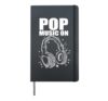 Pop Music R'n'B Singer Stars Headphones Hardcover Journal, Black